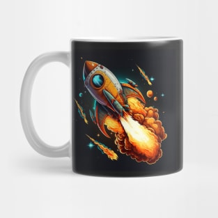 Space Rocket cartoon style Mug